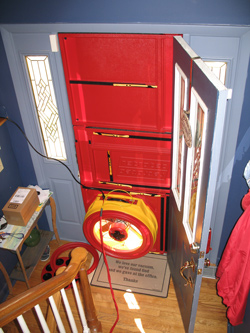 Blower door test for Newark homes
